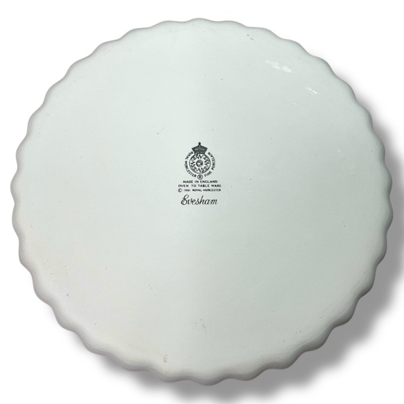 ROYAL WORCESTER Evesham Fine Porcelain Oven to Tableware 9” Flan Dish Gold - Picture 2 of 7